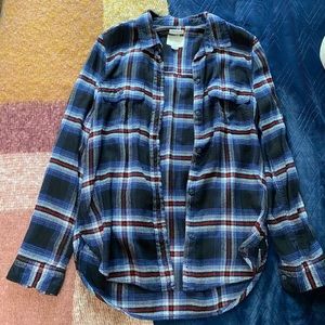 American Eagle Blue and Red Flannel